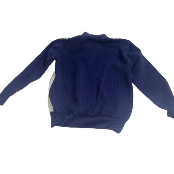 Gymboree Navy & Cream‎ Snowflake 1/4 Zip Sweater - Size Small (5/6) - Picture 4 of 6